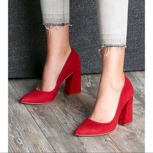 Vince Camuto Talise Nubuck Block Heel Pumps
